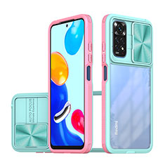 Silicone Transparent Frame Case Cover 360 Degrees QW1 for Xiaomi Redmi Note 11 4G (2022) Pink