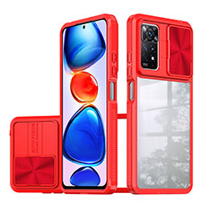Silicone Transparent Frame Case Cover 360 Degrees QW1 for Xiaomi Redmi Note 11 Pro 4G Red