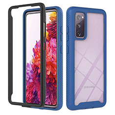 Silicone Transparent Frame Case Cover 360 Degrees YB1 for Samsung Galaxy S20 FE 5G Blue