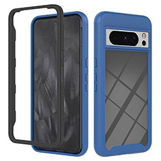 Silicone Transparent Frame Case Cover 360 Degrees YB2 for Google Pixel 8 Pro 5G Blue
