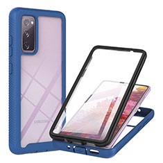 Silicone Transparent Frame Case Cover 360 Degrees YB2 for Samsung Galaxy S20 Lite 5G Blue