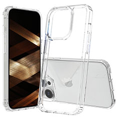 Silicone Transparent Frame Case Cover 360 Degrees ZJ1 for Apple iPhone 15 Pro Clear