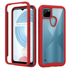 Silicone Transparent Frame Case Cover 360 Degrees ZJ1 for Realme C21Y Red