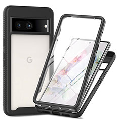 Silicone Transparent Frame Case Cover 360 Degrees ZJ3 for Google Pixel 7a 5G Black