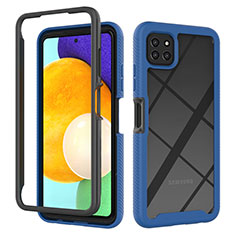 Silicone Transparent Frame Case Cover 360 Degrees ZJ3 for Samsung Galaxy A22 5G Blue