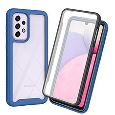 Silicone Transparent Frame Case Cover 360 Degrees ZJ3 for Samsung Galaxy A53 5G Blue