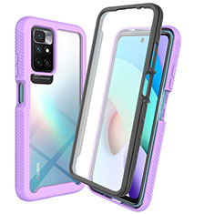 Silicone Transparent Frame Case Cover 360 Degrees ZJ3 for Xiaomi Redmi Note 11 4G (2021) Clove Purple