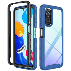 Silicone Transparent Frame Case Cover 360 Degrees ZJ3 for Xiaomi Redmi Note 11 4G (2022) Blue