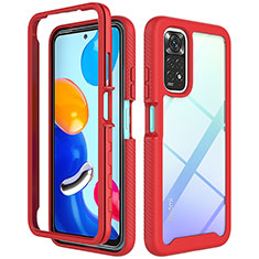 Silicone Transparent Frame Case Cover 360 Degrees ZJ3 for Xiaomi Redmi Note 11S 4G Red