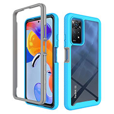 Silicone Transparent Frame Case Cover 360 Degrees ZJ3 for Xiaomi Redmi Note 12 Pro 4G Sky Blue