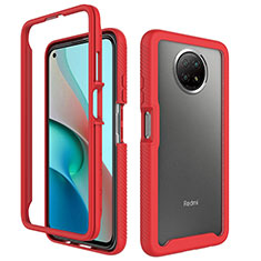 Silicone Transparent Frame Case Cover 360 Degrees ZJ3 for Xiaomi Redmi Note 9T 5G Red