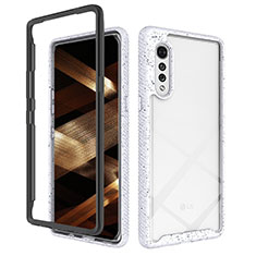 Silicone Transparent Frame Case Cover 360 Degrees ZJ4 for LG Velvet 5G White