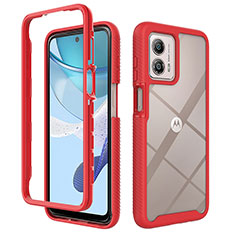 Silicone Transparent Frame Case Cover 360 Degrees ZJ4 for Motorola Moto G53j 5G Red