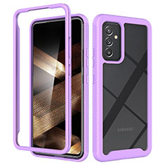 Silicone Transparent Frame Case Cover 360 Degrees ZJ4 for Samsung Galaxy A15 4G Clove Purple