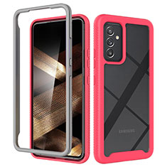 Silicone Transparent Frame Case Cover 360 Degrees ZJ4 for Samsung Galaxy A35 5G Hot Pink