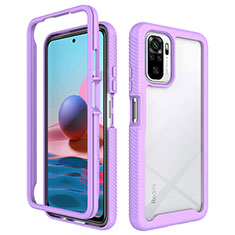 Silicone Transparent Frame Case Cover 360 Degrees ZJ4 for Xiaomi Poco M5S Clove Purple