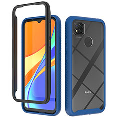 Silicone Transparent Frame Case Cover 360 Degrees ZJ4 for Xiaomi Redmi 9 Activ Blue