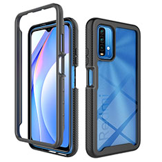 Silicone Transparent Frame Case Cover 360 Degrees ZJ4 for Xiaomi Redmi 9 Power Black