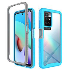 Silicone Transparent Frame Case Cover 360 Degrees ZJ4 for Xiaomi Redmi Note 11 4G (2021) Sky Blue