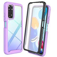 Silicone Transparent Frame Case Cover 360 Degrees ZJ4 for Xiaomi Redmi Note 12 Pro 4G Clove Purple