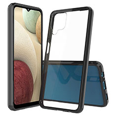 Silicone Transparent Frame Case Cover 360 Degrees ZJ5 for Samsung Galaxy A12 Nacho Black