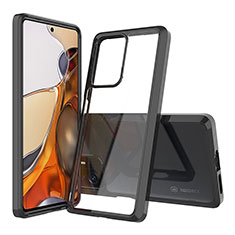 Silicone Transparent Frame Case Cover 360 Degrees ZJ5 for Xiaomi Mi 11T 5G Black