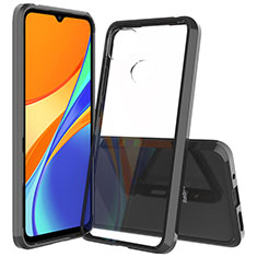 Silicone Transparent Frame Case Cover 360 Degrees ZJ5 for Xiaomi Redmi 9 Activ Black