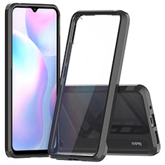 Silicone Transparent Frame Case Cover 360 Degrees ZJ5 for Xiaomi Redmi 9A Black