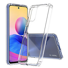 Silicone Transparent Frame Case Cover 360 Degrees ZJ5 for Xiaomi Redmi Note 10 5G Clear