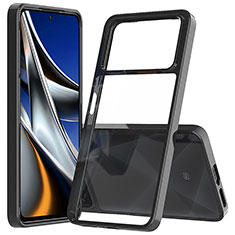 Silicone Transparent Frame Case Cover 360 Degrees ZJ5 for Xiaomi Redmi Note 11E Pro 5G Black