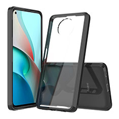 Silicone Transparent Frame Case Cover 360 Degrees ZJ5 for Xiaomi Redmi Note 9T 5G Black