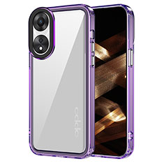 Silicone Transparent Frame Case Cover AC1 for Oppo A38 Clove Purple