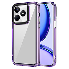 Silicone Transparent Frame Case Cover AC1 for Realme C53 Clove Purple