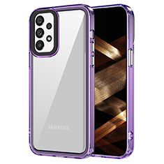 Silicone Transparent Frame Case Cover AC1 for Samsung Galaxy A73 5G Clove Purple