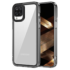 Silicone Transparent Frame Case Cover AC1 for Samsung Galaxy M12 Black