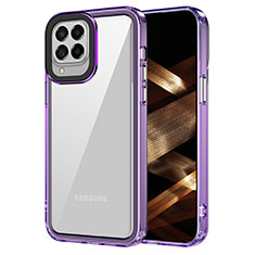 Silicone Transparent Frame Case Cover AC1 for Samsung Galaxy M33 5G Clove Purple