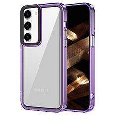 Silicone Transparent Frame Case Cover AC1 for Samsung Galaxy S23 5G Clove Purple