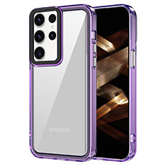 Silicone Transparent Frame Case Cover AC1 for Samsung Galaxy S25 Ultra 5G Clove Purple