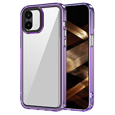 Silicone Transparent Frame Case Cover AC1 for Xiaomi Poco C50 Clove Purple