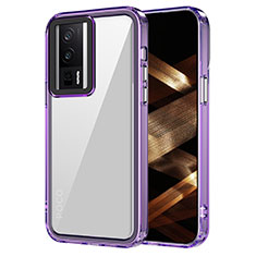 Silicone Transparent Frame Case Cover AC1 for Xiaomi Redmi K60 5G Clove Purple