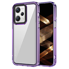 Silicone Transparent Frame Case Cover AC1 for Xiaomi Redmi Note 12 Explorer Clove Purple