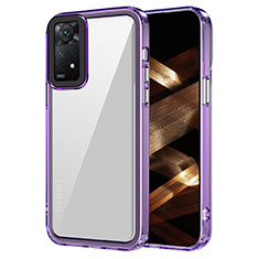 Silicone Transparent Frame Case Cover AC1 for Xiaomi Redmi Note 12 Pro 4G Clove Purple