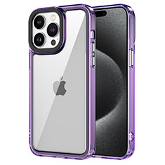 Silicone Transparent Frame Case Cover AC2 for Apple iPhone 16 Pro Max Purple