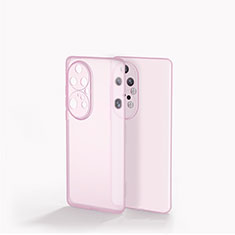 Silicone Transparent Frame Case Cover for Huawei P50 Pink