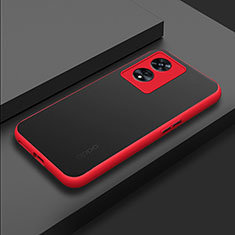 Silicone Transparent Frame Case Cover for Oppo A1 Pro 5G Red