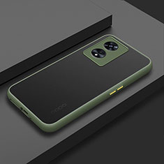 Silicone Transparent Frame Case Cover for Oppo A1x 5G Army green