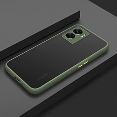 Silicone Transparent Frame Case Cover for Oppo A77 5G Army green