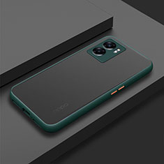 Silicone Transparent Frame Case Cover for Oppo A77 5G Midnight Green