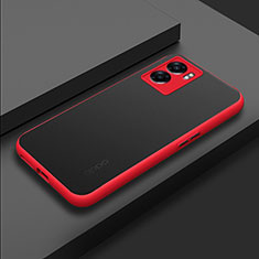 Silicone Transparent Frame Case Cover for Oppo A77 5G Red