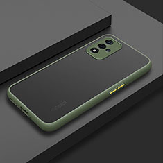 Silicone Transparent Frame Case Cover for Oppo A93s 5G Army green